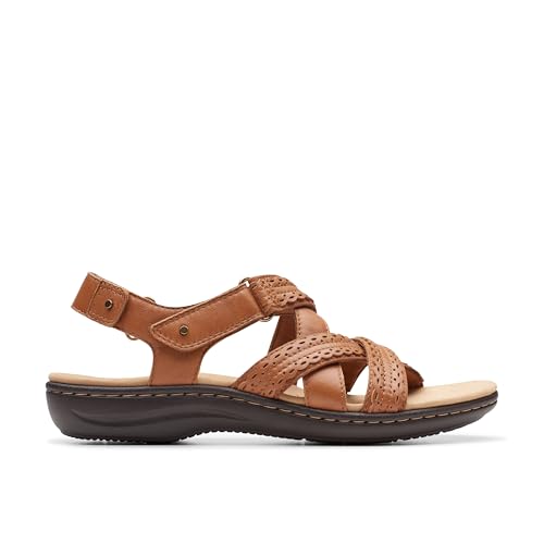 Clarks Women's Laurieann Rena Flat Sandal Soft Leather Comfort Casual Summer ShoesComfortable Flat Sandals for Women Lig