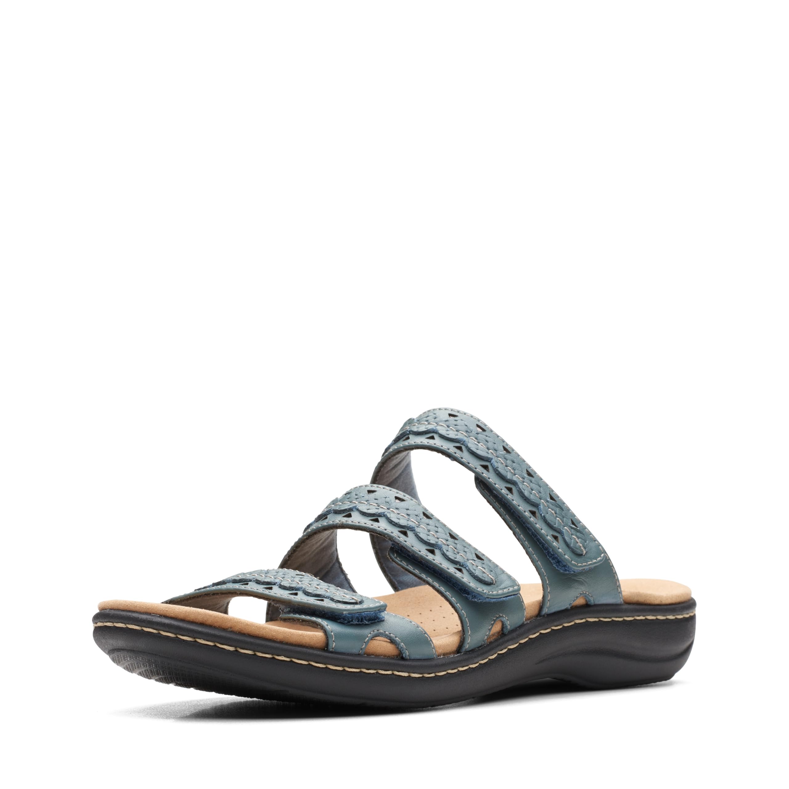 Clarks Women's Laurieann Cove Flat Sandal + Comfort + Office Wear + Lightweight + Slip-On + Casual + Versatile + Fashion